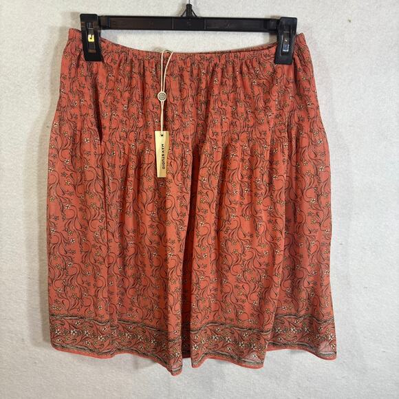 NWT Max Studio Orange Floral Mini Skirt Women’s Size S Small Spring Summer - Picture 2 of 7